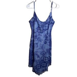 California Concepts Dress Women's Large Purple Floral y2k Sleeveless Shift